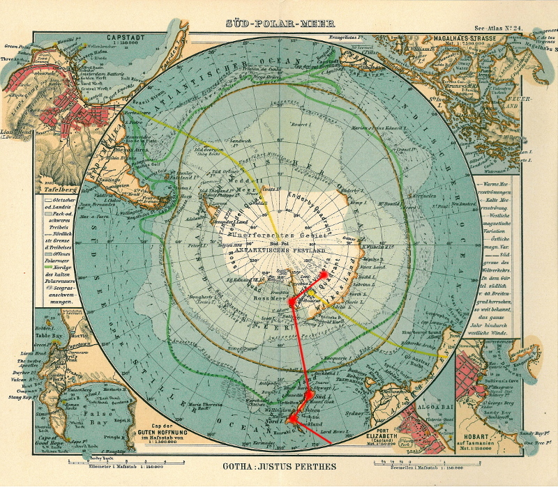 Carte des vols en Antarctique